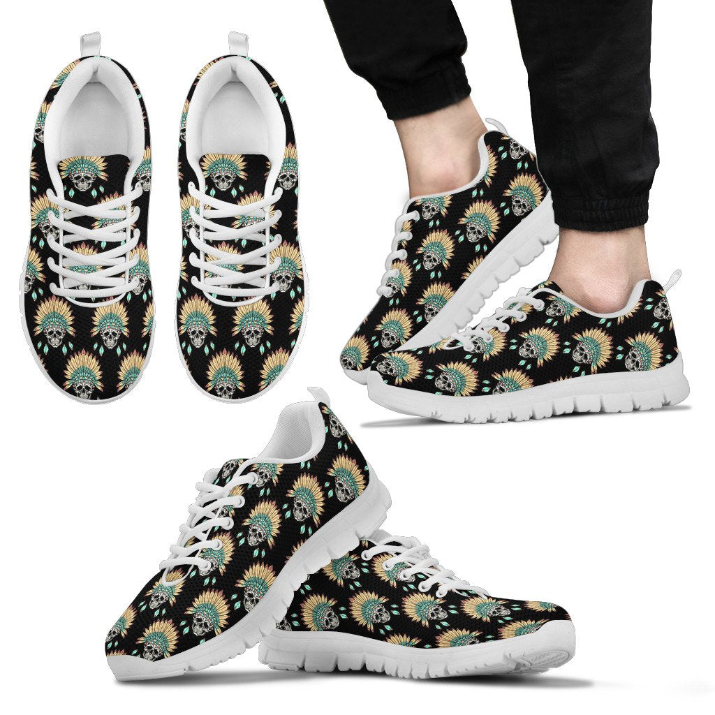American indian Skull Pattern Men Sneakers Shoes