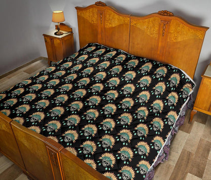 American indian Skull Pattern Premium Quilt-JTAMIGO.COM
