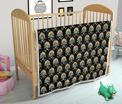 American indian Skull Pattern Premium Quilt-JTAMIGO.COM