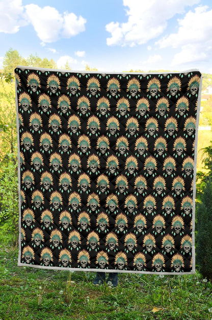 American indian Skull Pattern Premium Quilt-JTAMIGO.COM