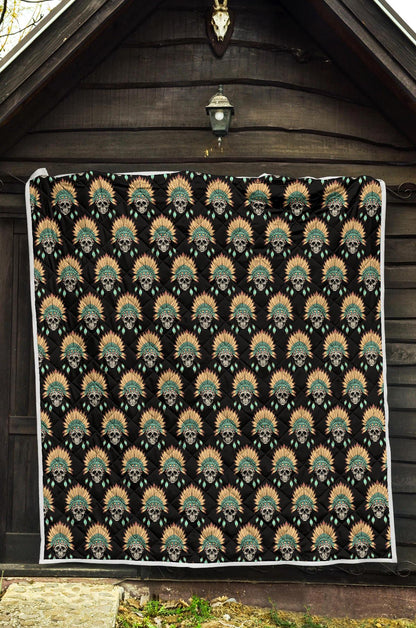 American indian Skull Pattern Premium Quilt-JTAMIGO.COM