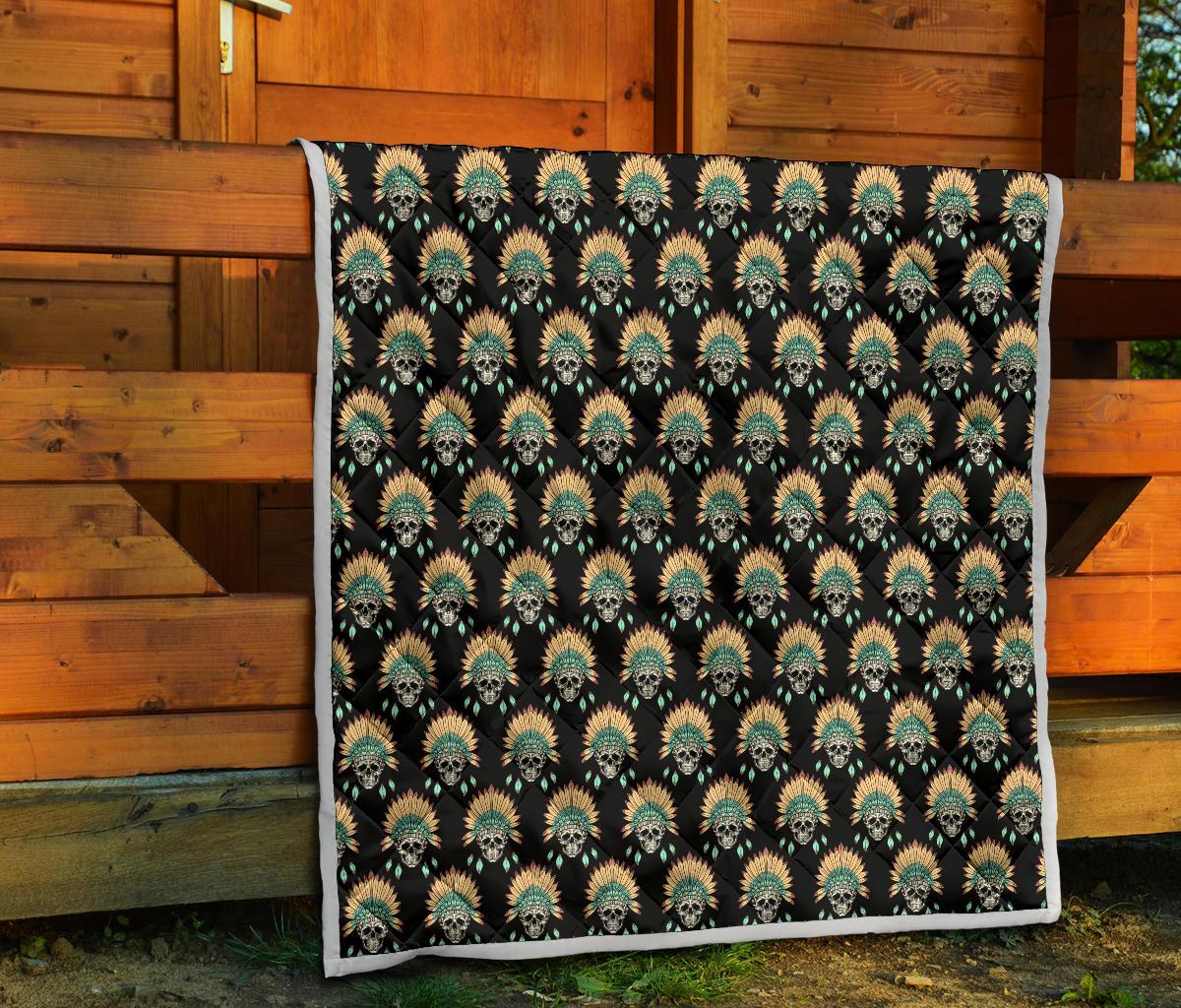 American indian Skull Pattern Premium Quilt-JTAMIGO.COM