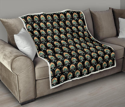American indian Skull Pattern Premium Quilt-JTAMIGO.COM