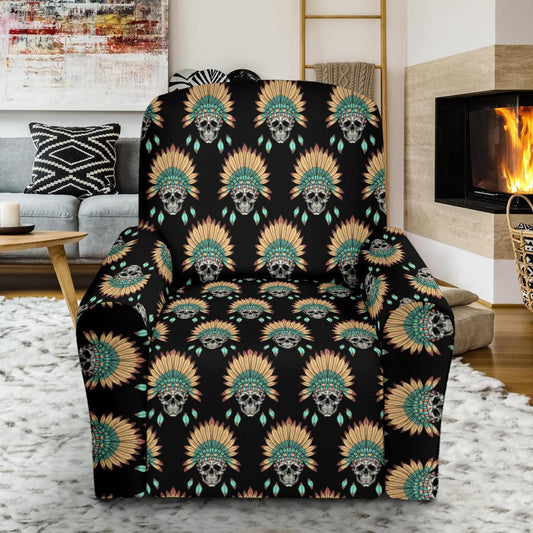 American indian Skull Pattern Single Sofa Slipcover -JTAMIGO.COM