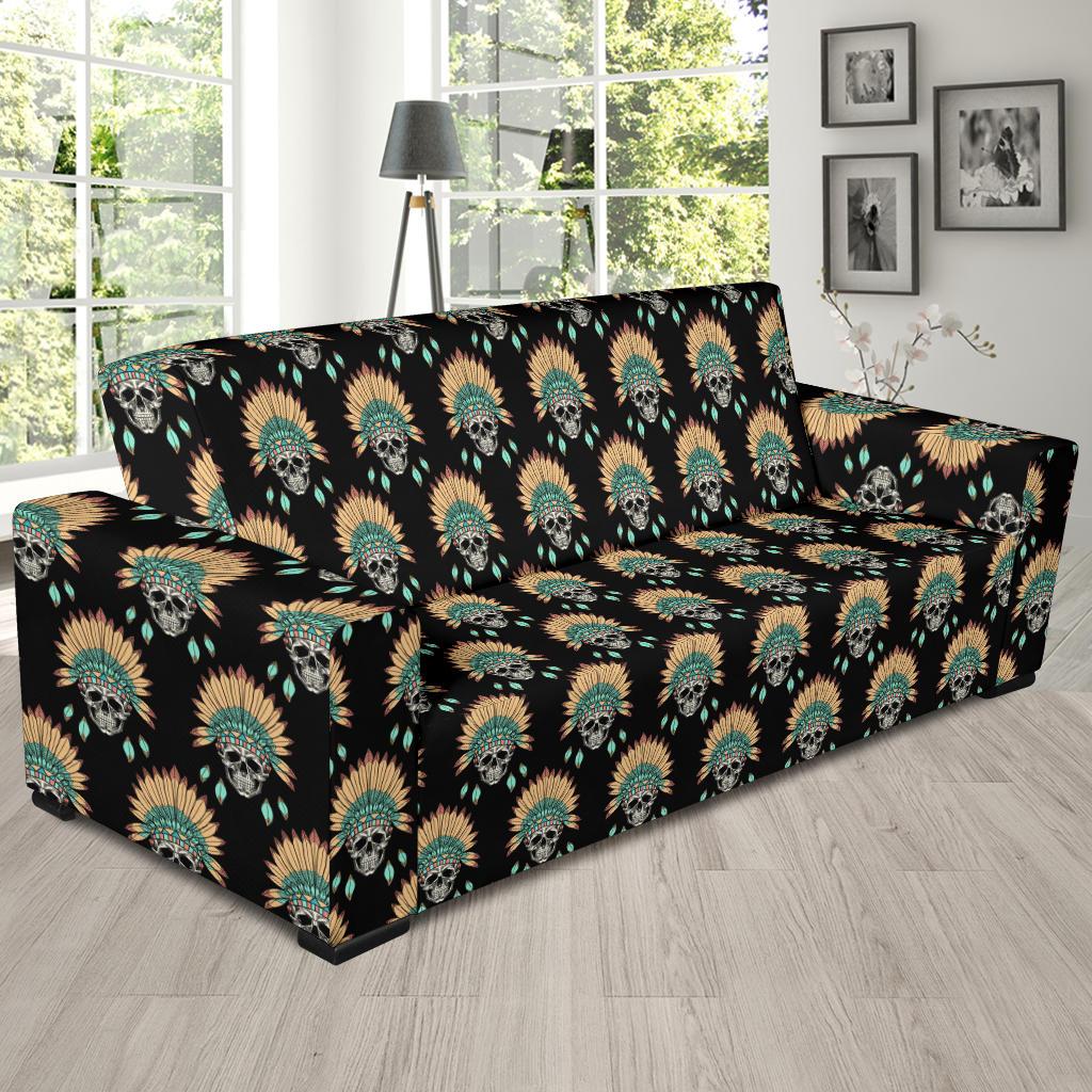American indian Skull Pattern Sofa Slipcover-JTAMIGO.COM