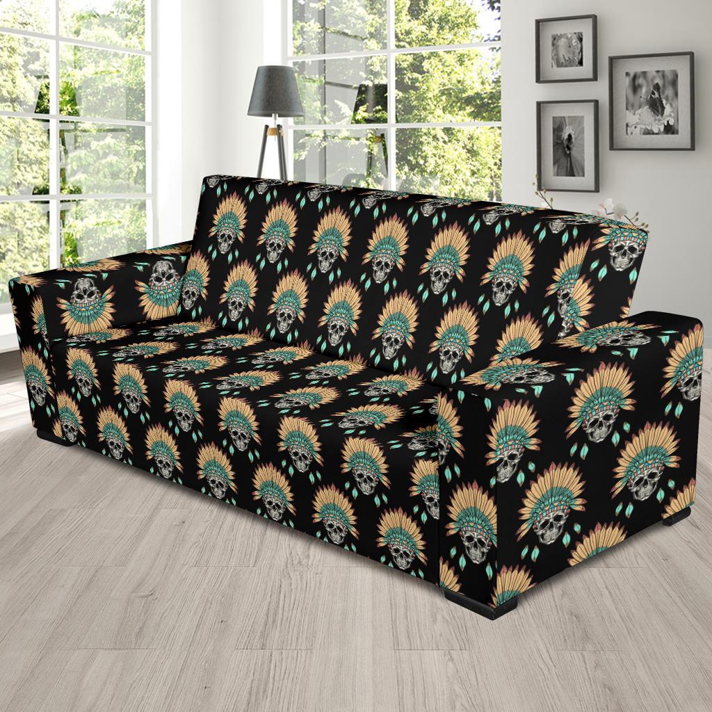 American indian Skull Pattern Sofa Slipcover-JTAMIGO.COM