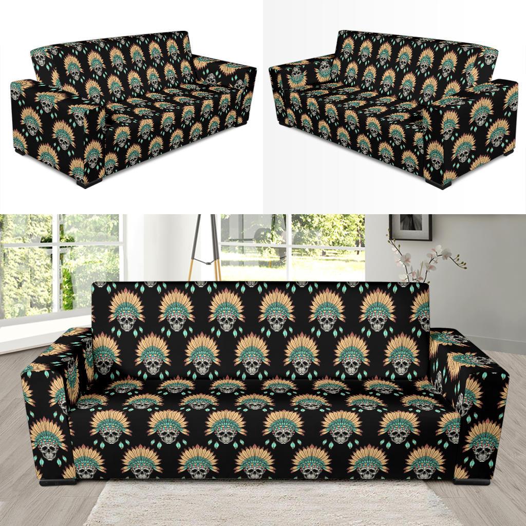 American indian Skull Pattern Sofa Slipcover-JTAMIGO.COM