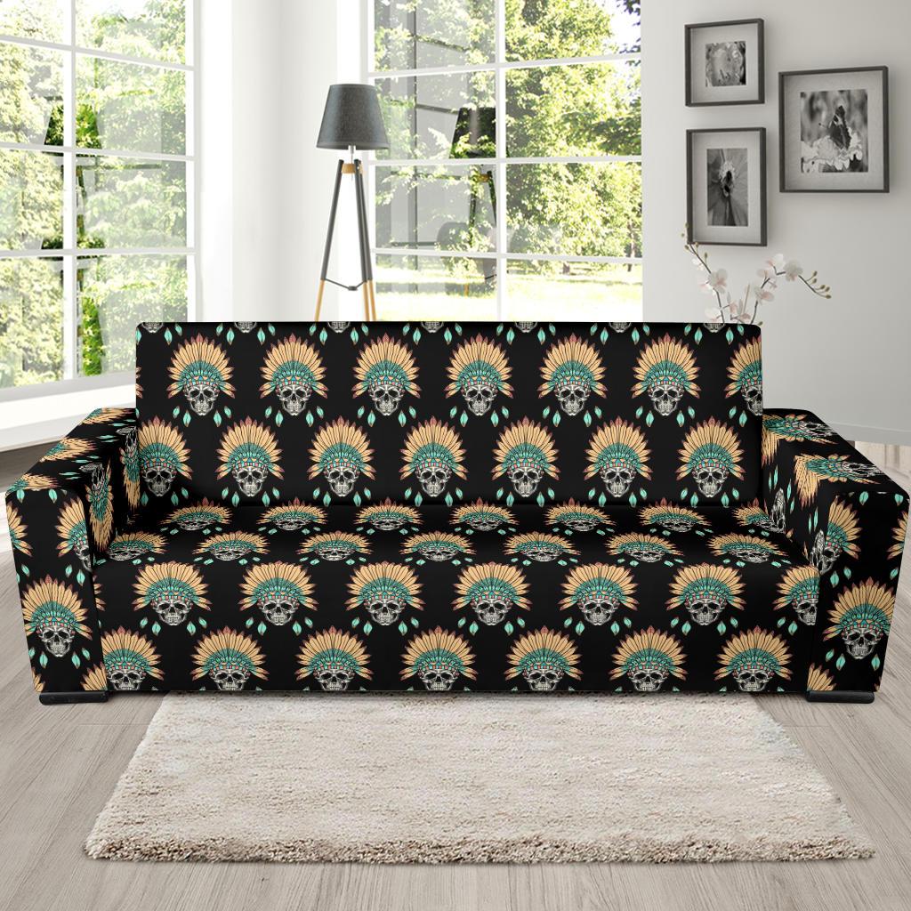American indian Skull Pattern Sofa Slipcover-JTAMIGO.COM