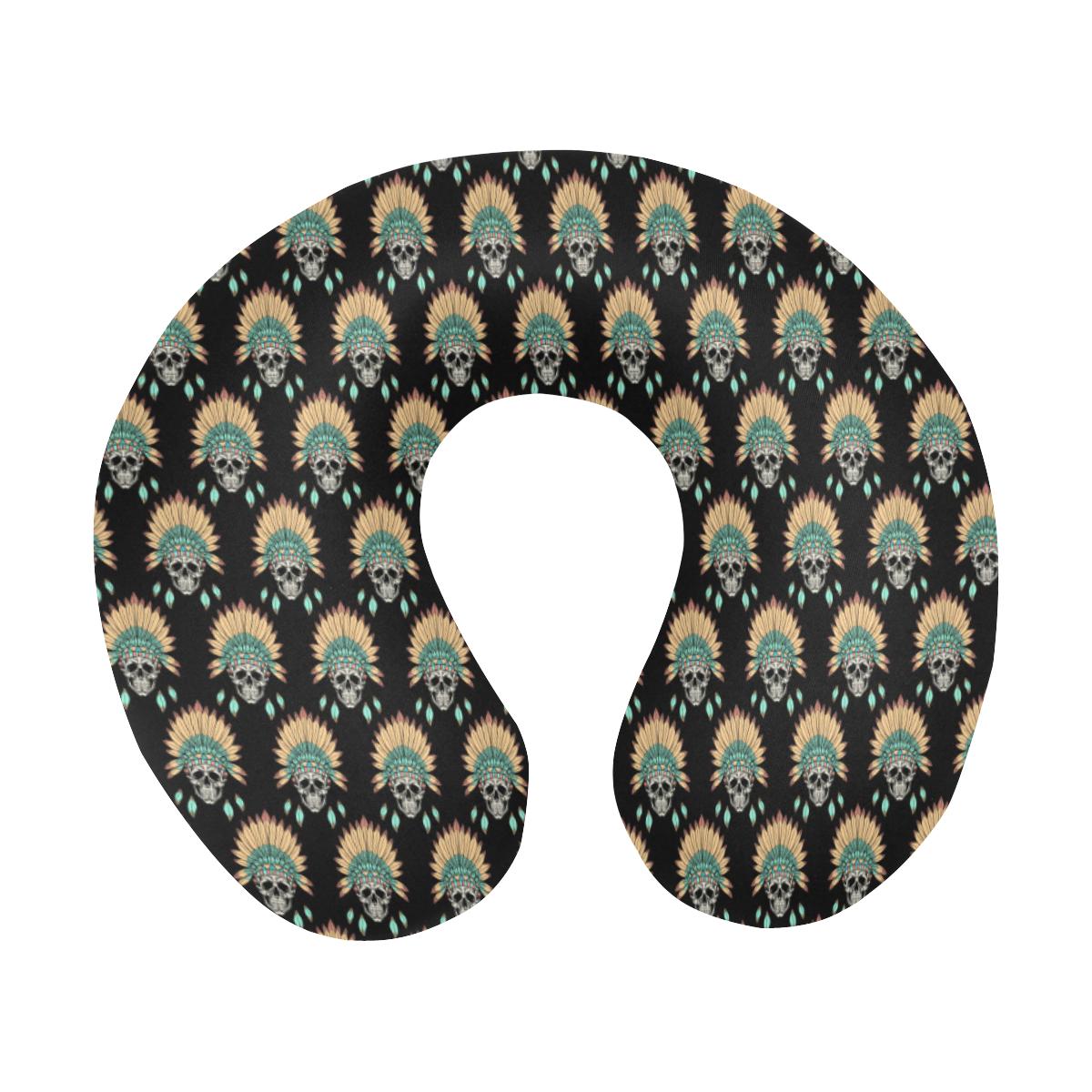 American indian Skull Pattern U-Shaped Travel Neck Pillow-JTAMIGO.COM