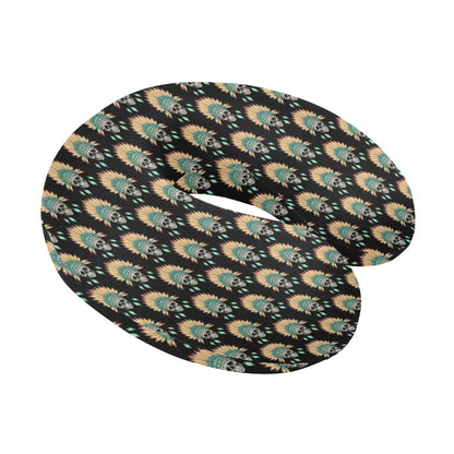American indian Skull Pattern U-Shaped Travel Neck Pillow-JTAMIGO.COM