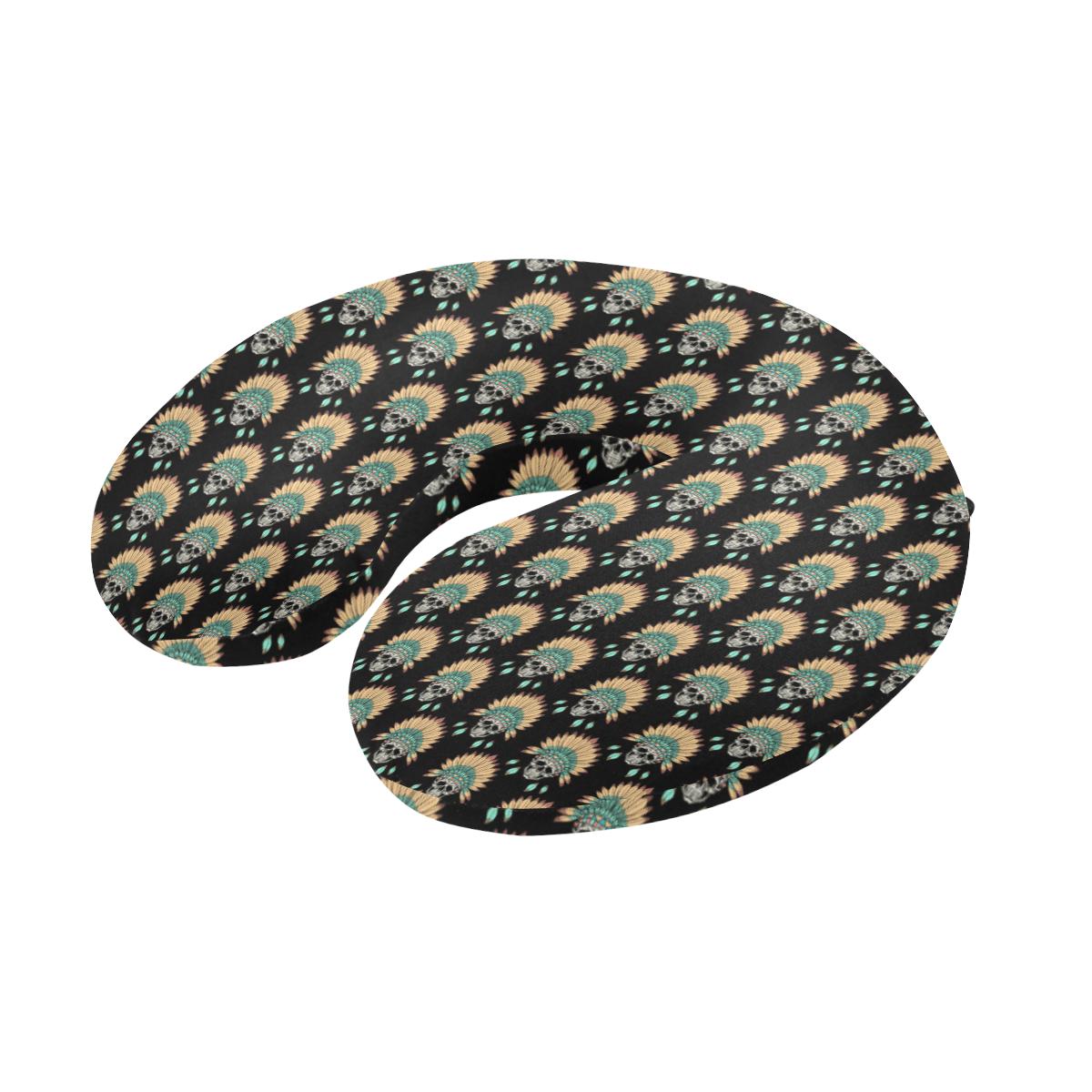 American indian Skull Pattern U-Shaped Travel Neck Pillow-JTAMIGO.COM