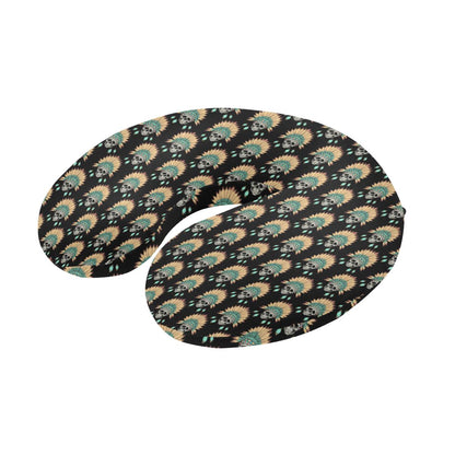 American indian Skull Pattern U-Shaped Travel Neck Pillow-JTAMIGO.COM