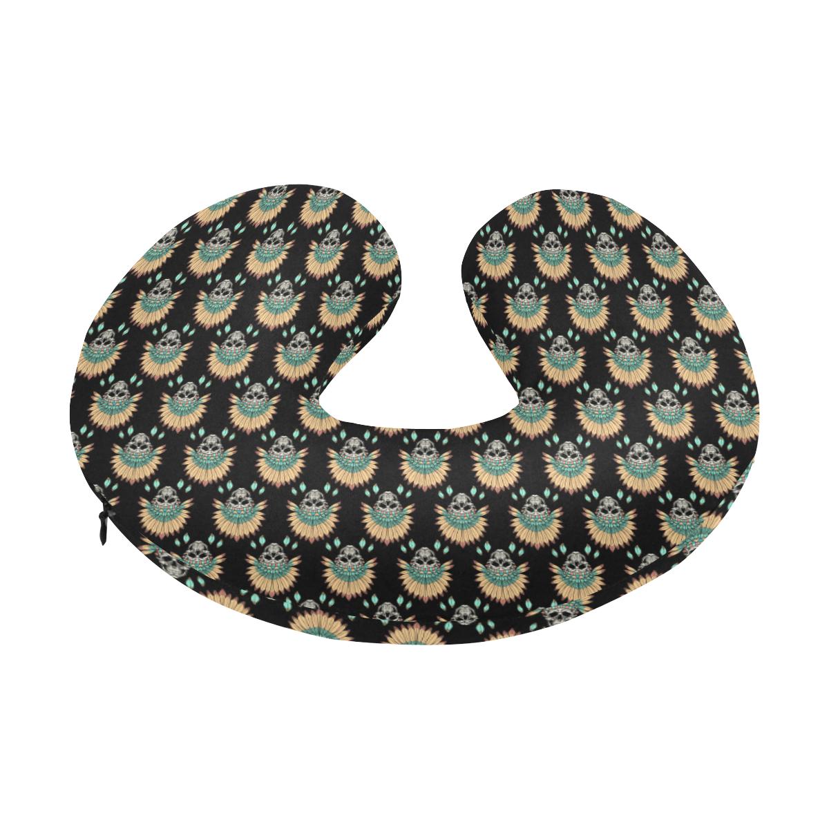 American indian Skull Pattern U-Shaped Travel Neck Pillow-JTAMIGO.COM