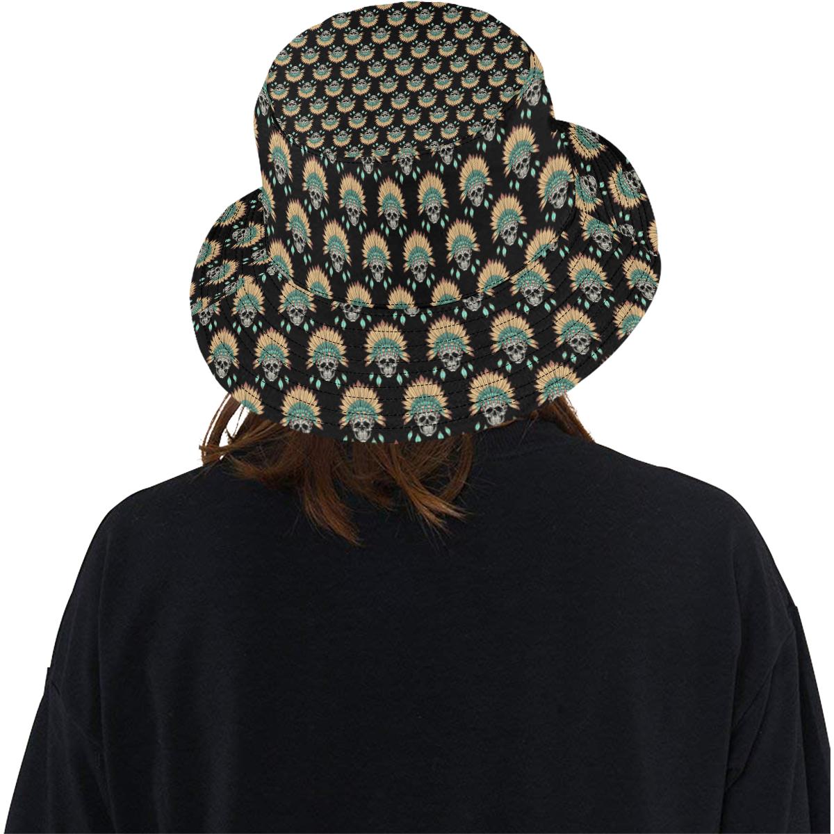 American indian Skull Pattern Unisex Bucket Hat