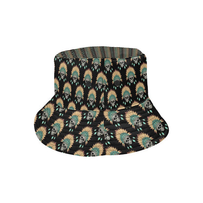 American indian Skull Pattern Unisex Bucket Hat
