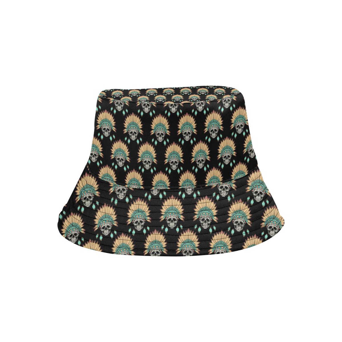 American indian Skull Pattern Unisex Bucket Hat