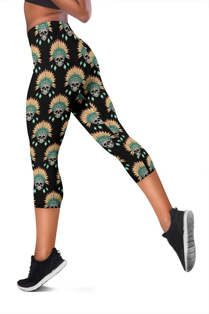 American indian Skull Pattern Women Capris