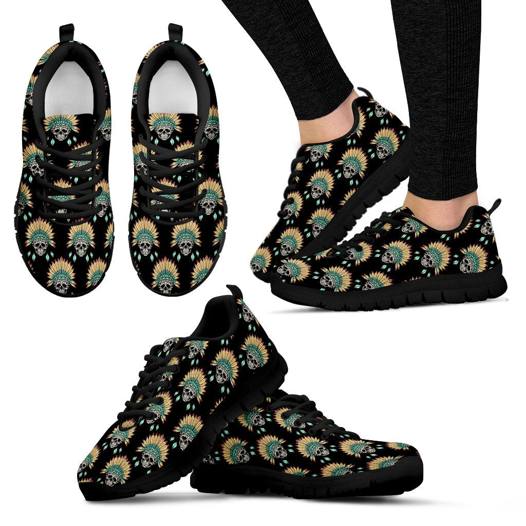 American Indian Skull Pattern Women Sneakers Shoes