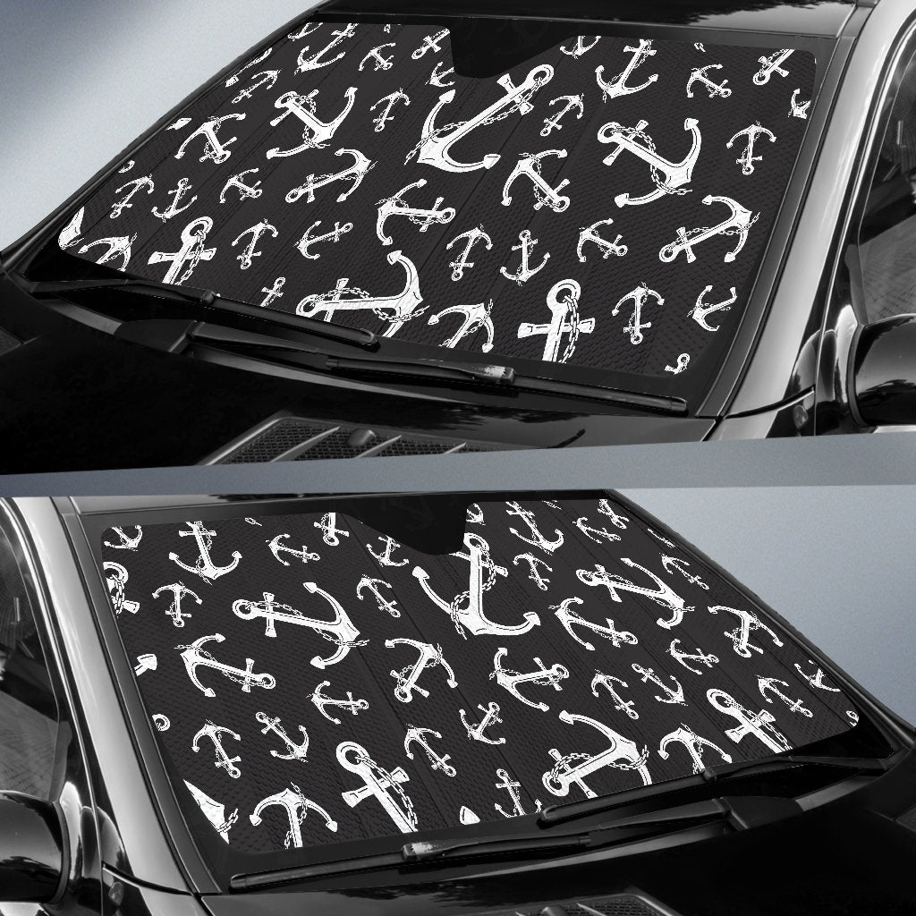 Anchor Black White Car Sun Shade For Windshield