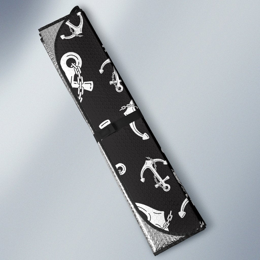 Anchor Black White Car Sun Shade For Windshield