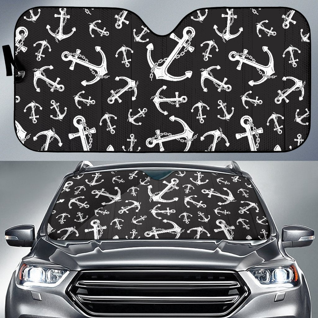Anchor Black White Car Sun Shade For Windshield