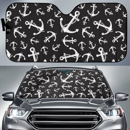 Anchor Black White Car Sun Shade For Windshield