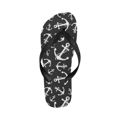 Anchor Black White Flip Flops-JTAMIGO.COM