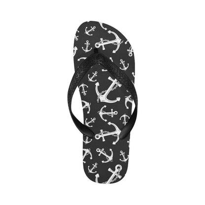 Anchor Black White Flip Flops-JTAMIGO.COM
