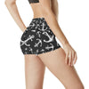 Anchor Black White High Waisted Spandex Shorts-JTAMIGO.COM