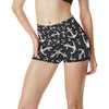 Anchor Black White High Waisted Spandex Shorts-JTAMIGO.COM