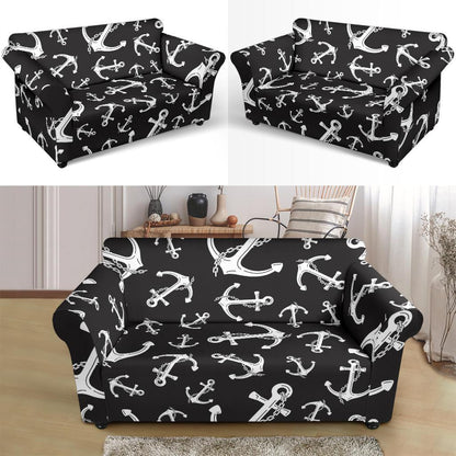 Anchor Black White Loveseat Slipcover-JTAMIGO.COM