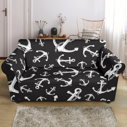 Anchor Black White Loveseat Slipcover-JTAMIGO.COM