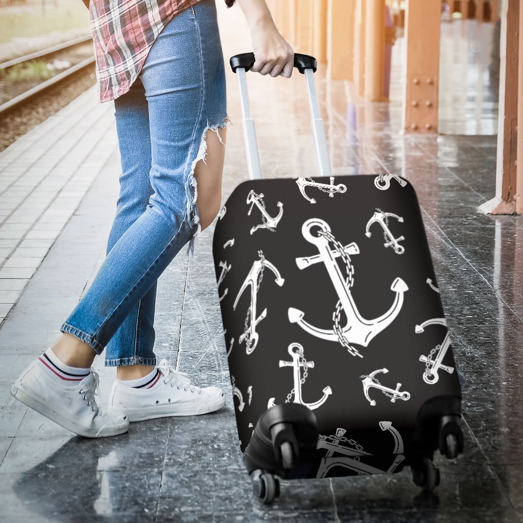 Anchor Black White Luggage Cover Protector