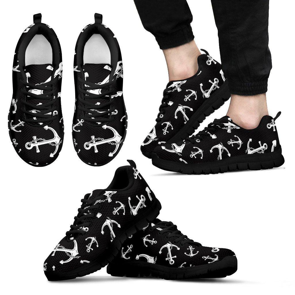 Anchor Black White Men Sneakers Shoes