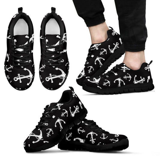 Anchor Black White Men Sneakers Shoes