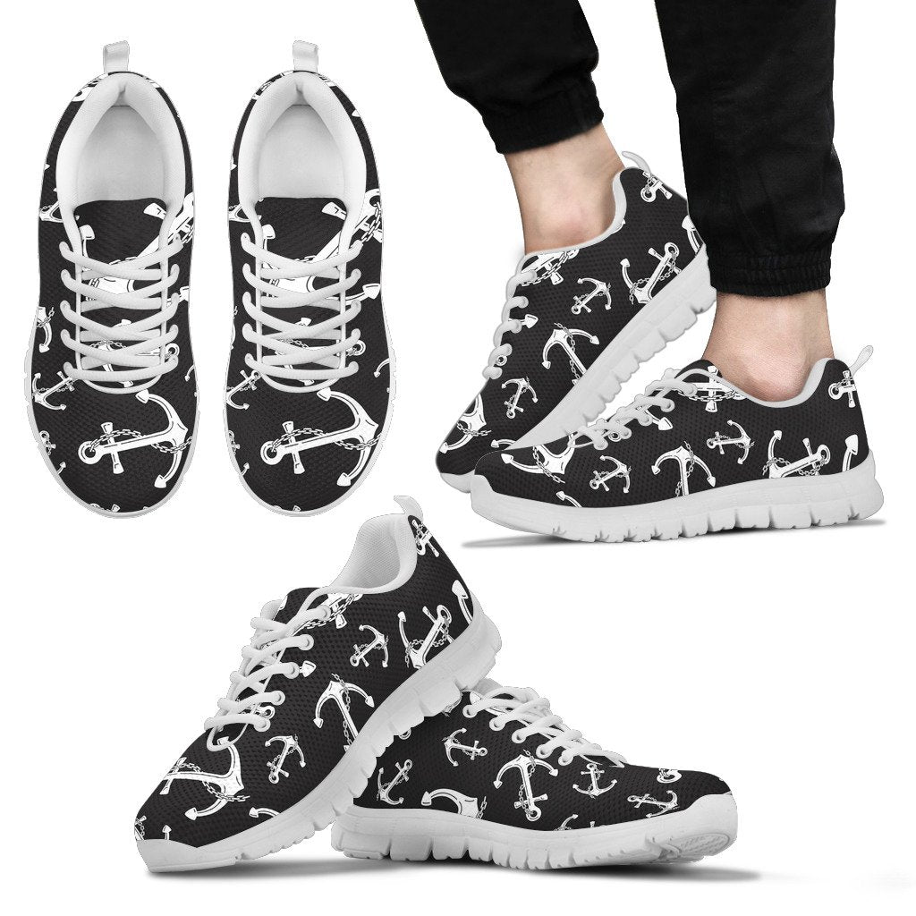 Anchor Black White Men Sneakers Shoes