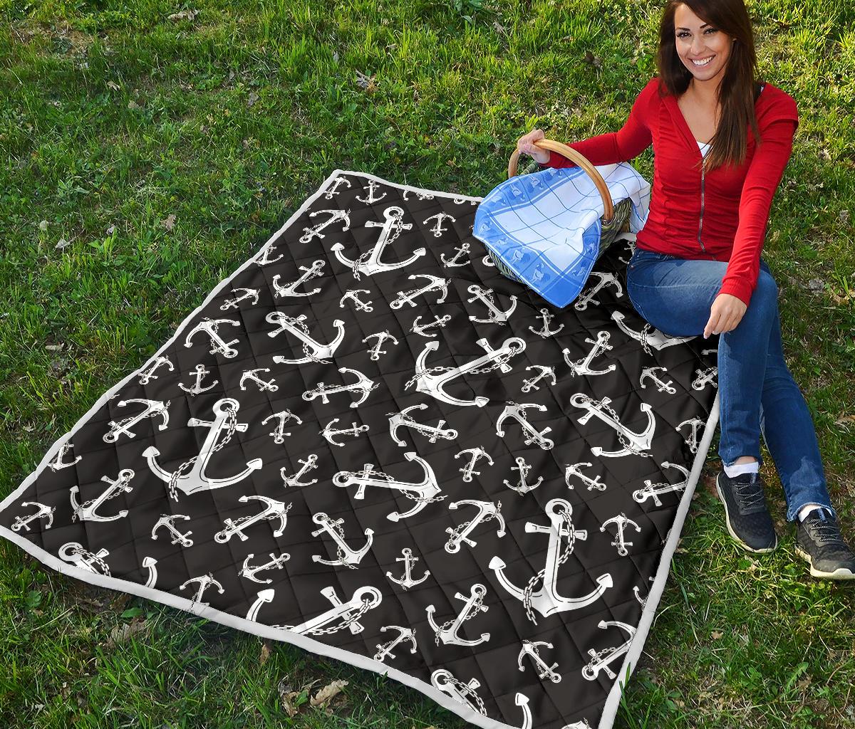 Anchor Black White Premium Quilt-JTAMIGO.COM