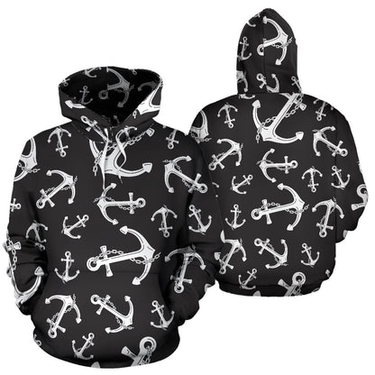 Anchor Black White Pullover Hoodie