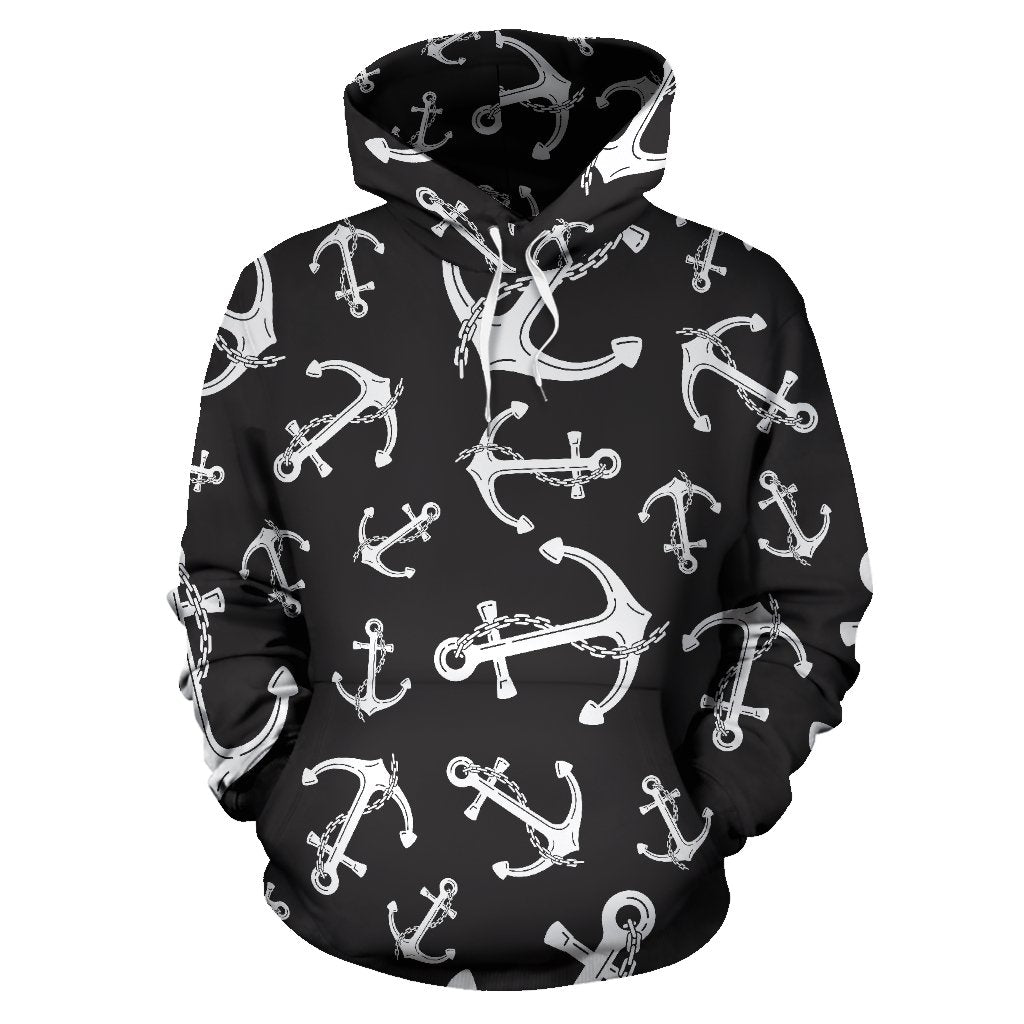 Anchor Black White Pullover Hoodie