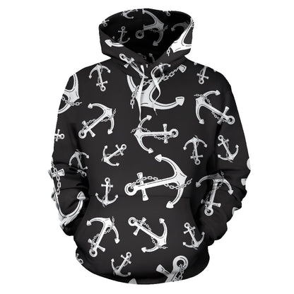 Anchor Black White Pullover Hoodie