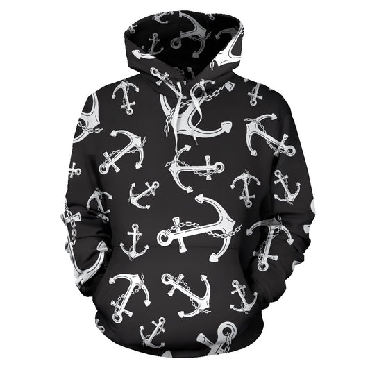 Anchor Black White Pullover Hoodie