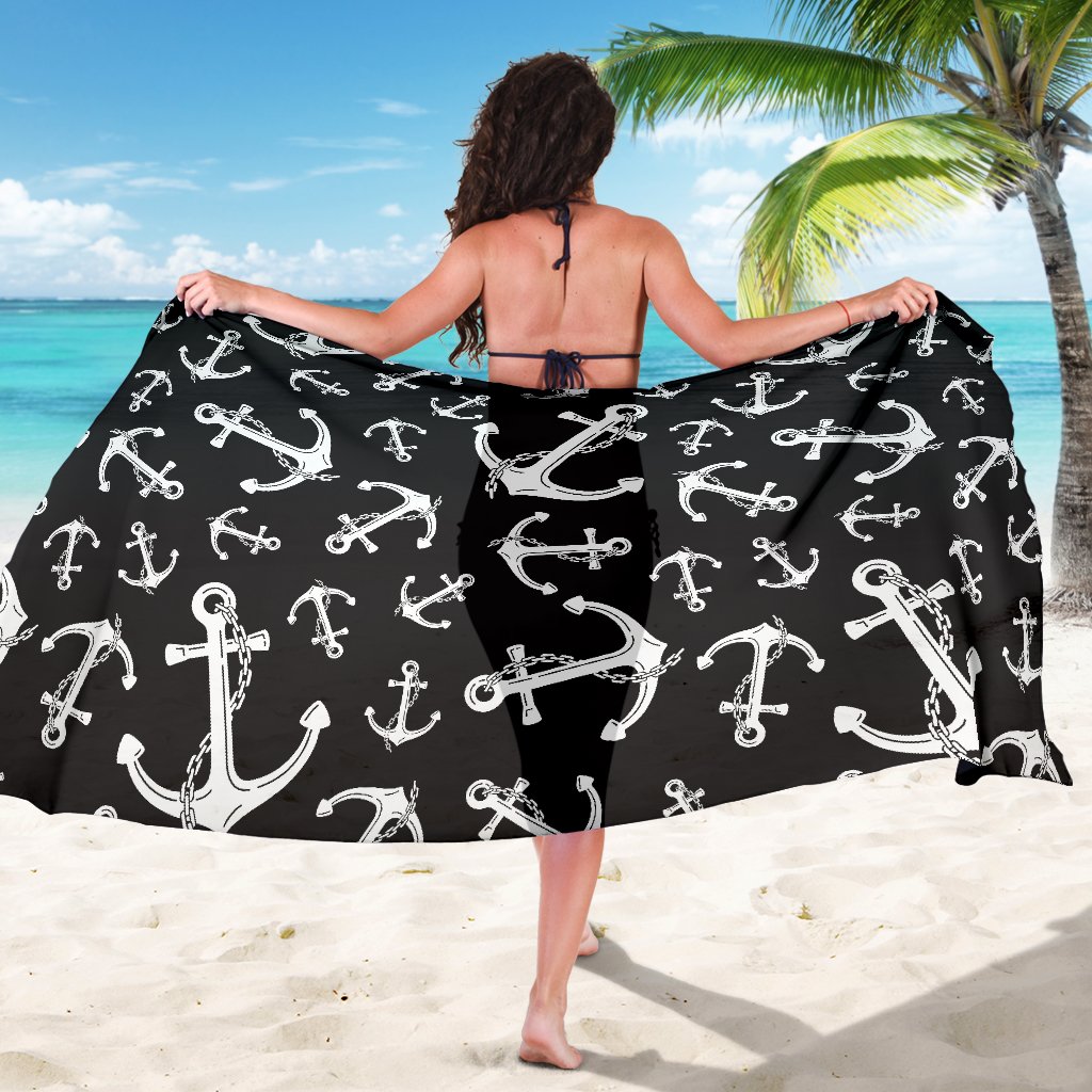 Anchor Black White Sarong Pareo Wrap