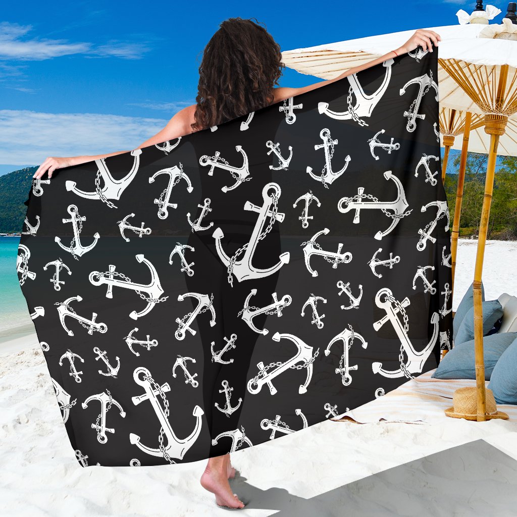 Anchor Black White Sarong Pareo Wrap