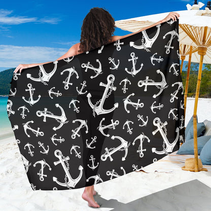 Anchor Black White Sarong Pareo Wrap