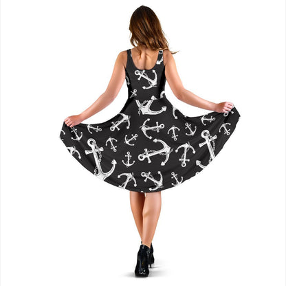Anchor Black White Sleeveless Dress