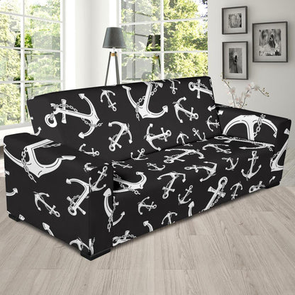 Anchor Black White Sofa Slipcover-JTAMIGO.COM