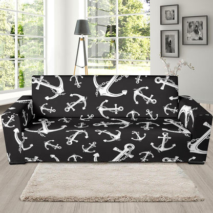 Anchor Black White Sofa Slipcover-JTAMIGO.COM