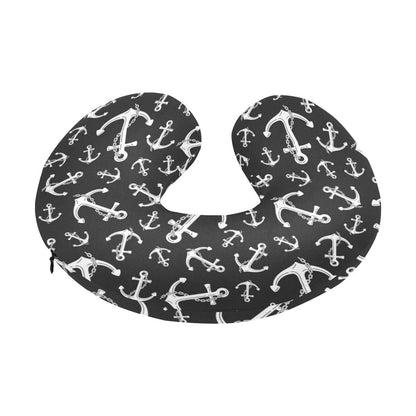 Anchor Black White U-Shaped Travel Neck Pillow-JTAMIGO.COM