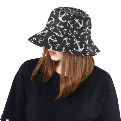 Anchor Black White Unisex Bucket Hat