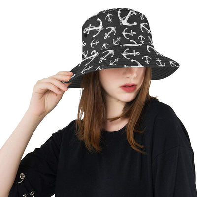 Anchor Black White Unisex Bucket Hat